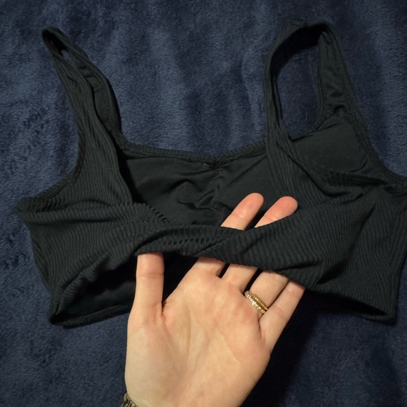 Black Ribbed bikini top - Picture 4 of 6